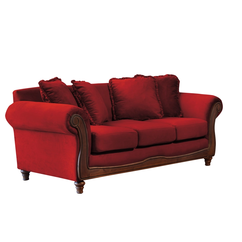SOFA LATAM HOME RIMINI 3 CUERPOS BURDEO TELA VELVET - 2