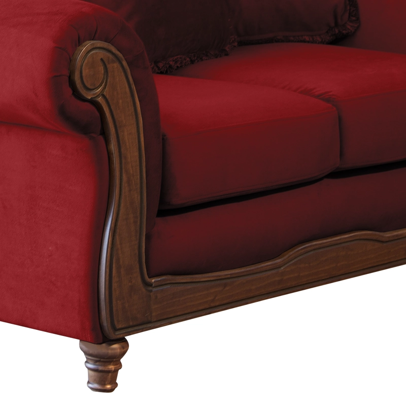 SOFA LATAM HOME RIMINI 3 CUERPOS BURDEO TELA VELVET - 4