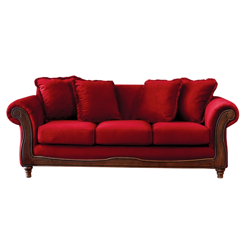 SOFA LATAM HOME RIMINI 3 CUERPOS BURDEO TELA VELVET - 6