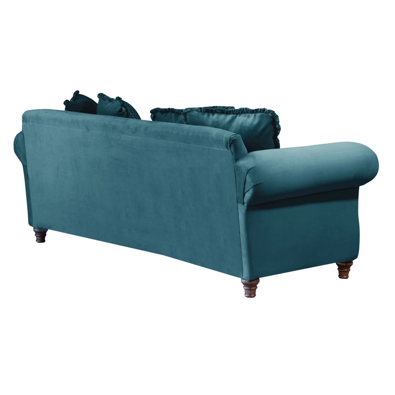 SOFA LATAM HOME RIMINI 3 CUERPOS AZUL PETROLEO TELA VELVET - 3
