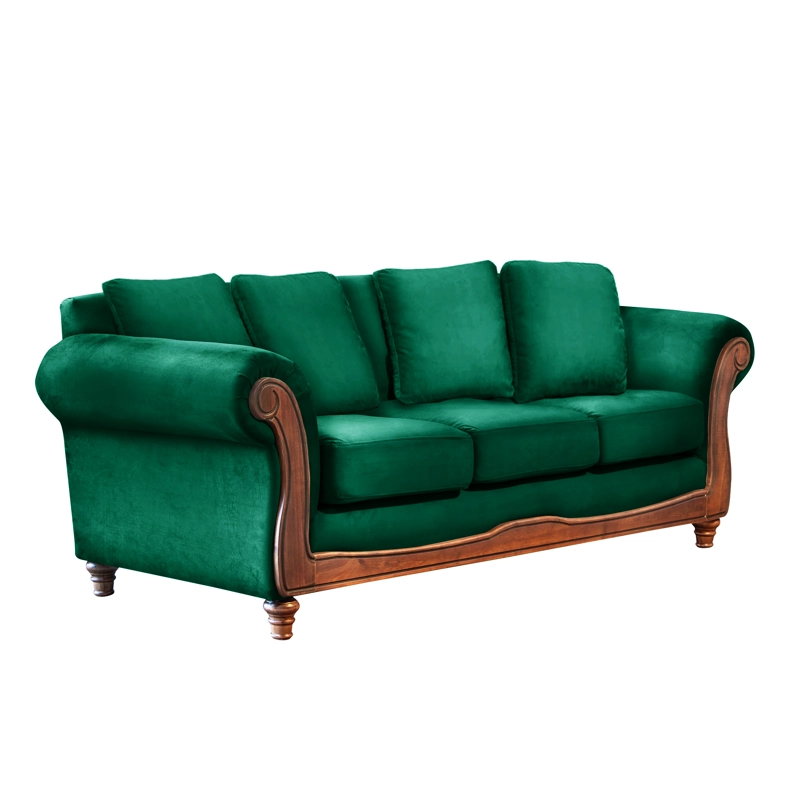 SOFA LATAM HOME RIMINI 3 CUERPOS VERDE TELA VELVET - 2