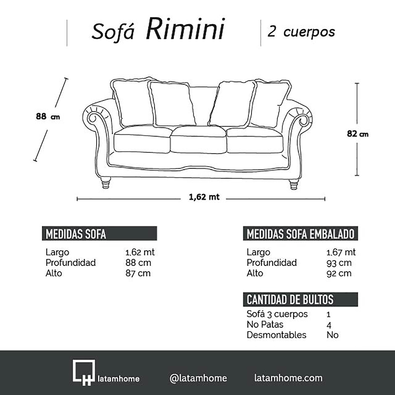 SOFA LATAM HOME RIMINI 2 CUERPOS TURQUESA TELA VELVET - 5