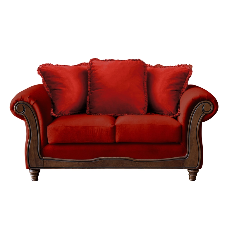 SOFA LATAM HOME RIMINI 2 CUERPOS BURDEO TELA VELVET - 2