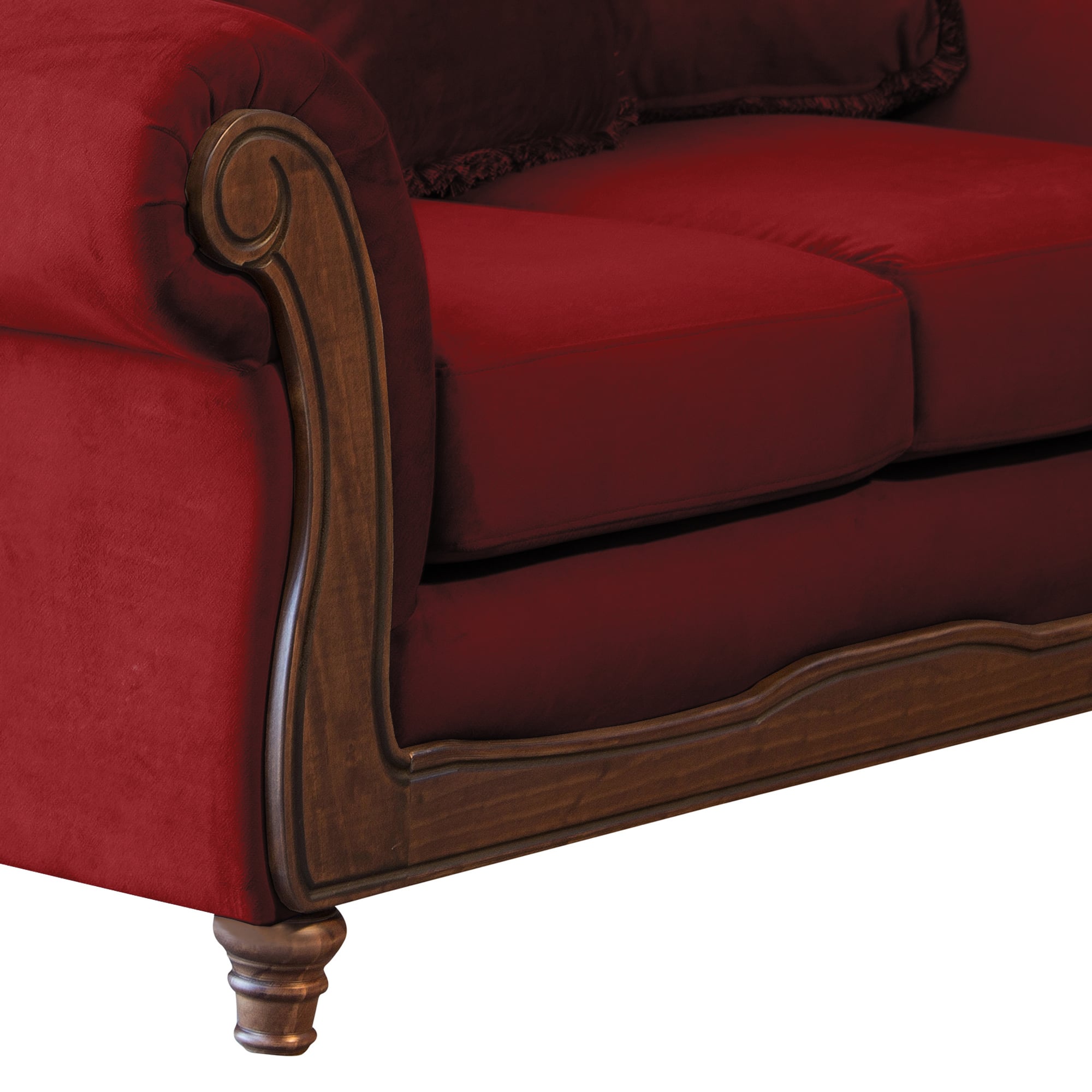 SOFA LATAM HOME RIMINI 2 CUERPOS BURDEO TELA VELVET - 4