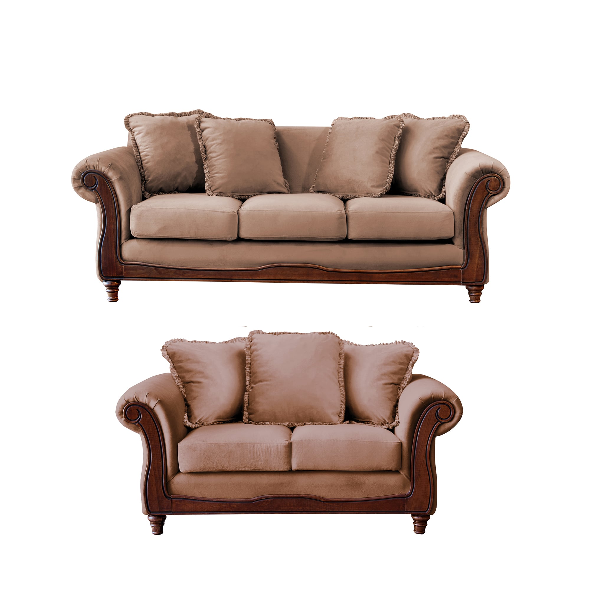 LIVING LATAM HOME RIMINI 3-2 BEIGE TELA VELVET - 2