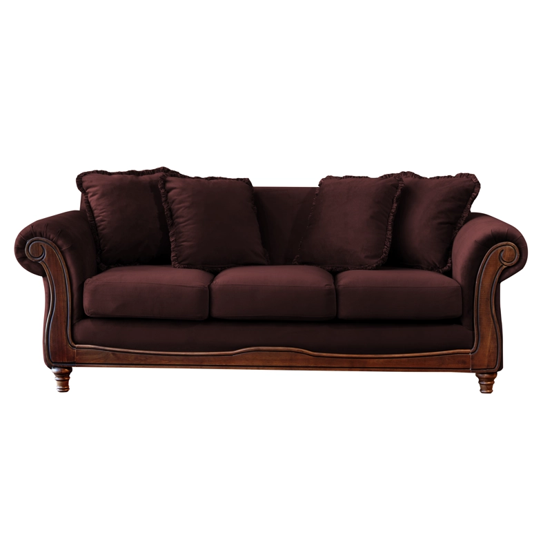 SOFA LATAM HOME RIMINI 3 CUERPOS CHOCOLATE TELA VELVET - 6