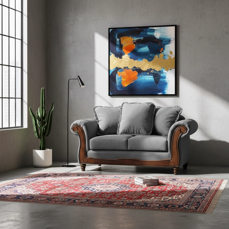 SOFA LATAM HOME RIMINI 2 CUERPOS GRIS TELA VELVET - 1
