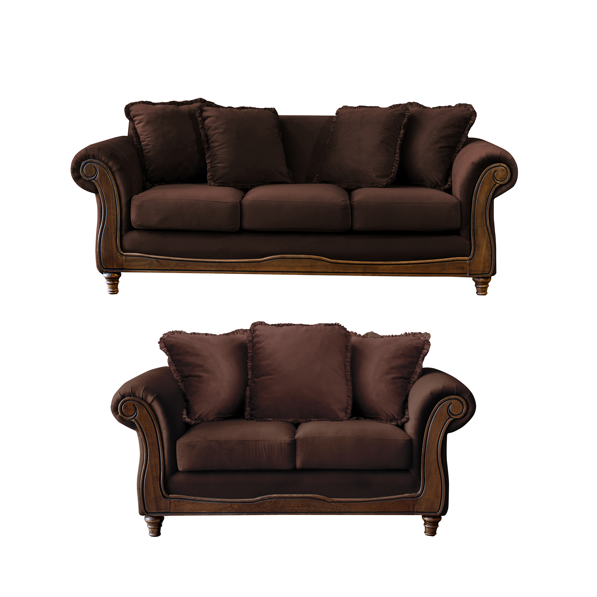 LIVING LATAM HOME RIMINI 3-2 CHOCOLATE TELA VELVET - 2