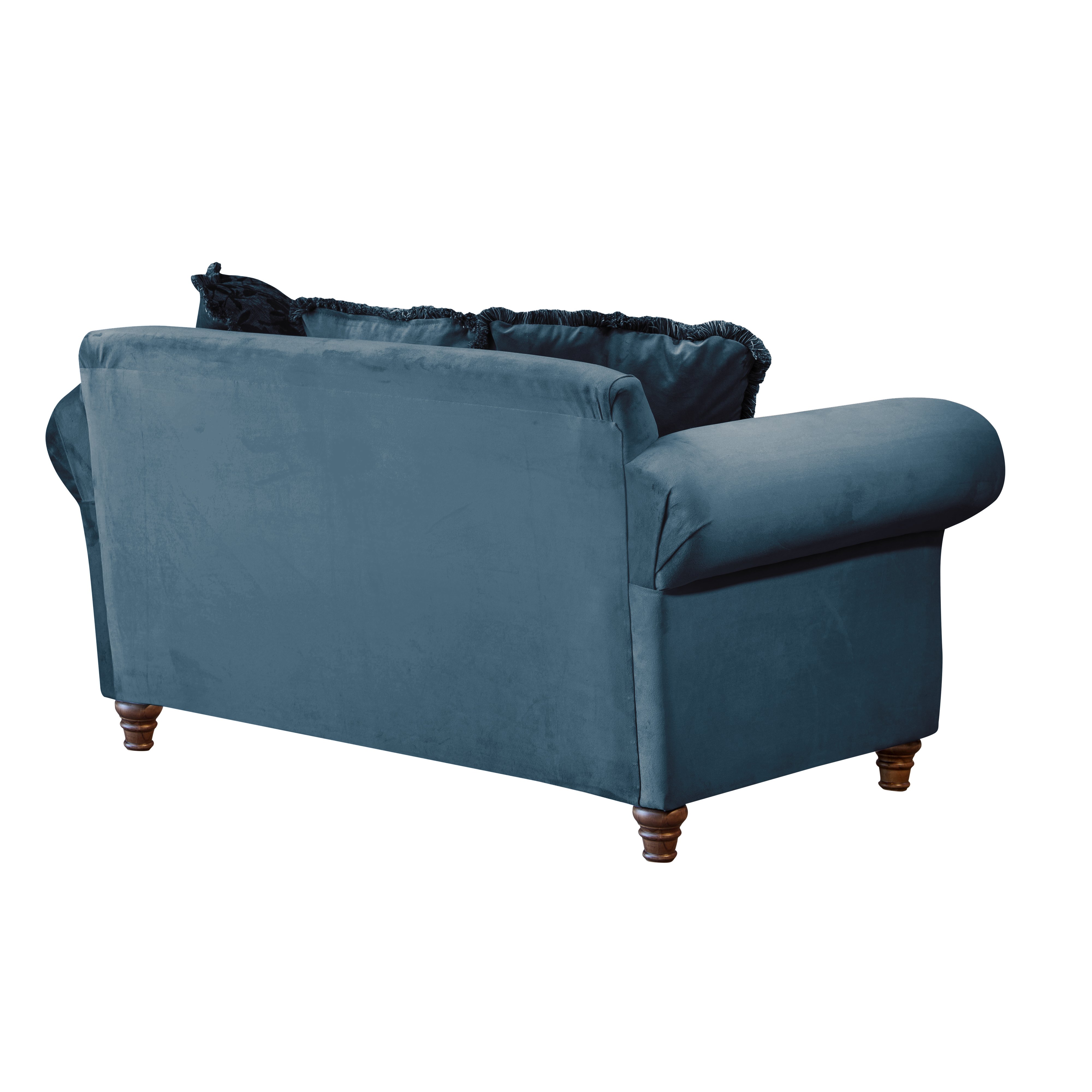 SOFA LATAM HOME RIMINI 2 CUERPOS AZUL PETROLEO TELA VELVET - 3