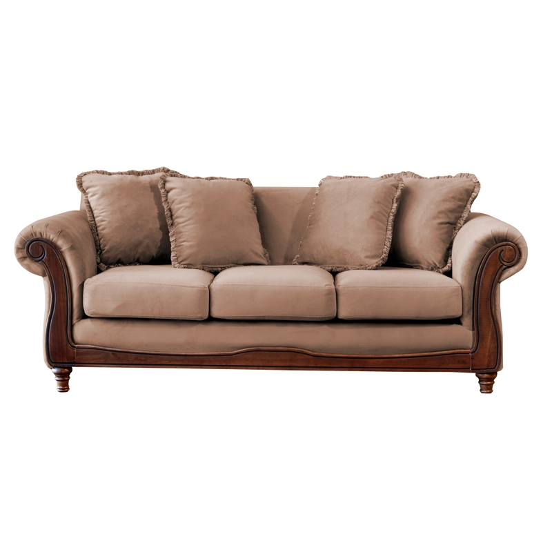 SOFA LATAM HOME RIMINI 3 CUERPOS BEIGE TELA VELVET - 6