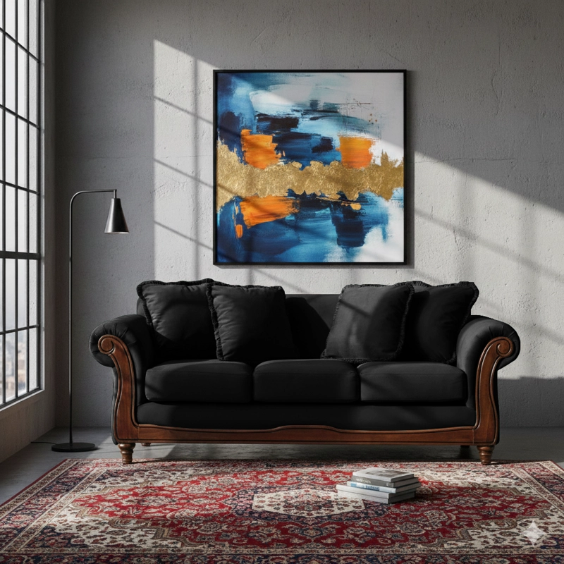 SOFA LATAM HOME RIMINI 3 CUERPOS NEGRO TELA VELVET - 1