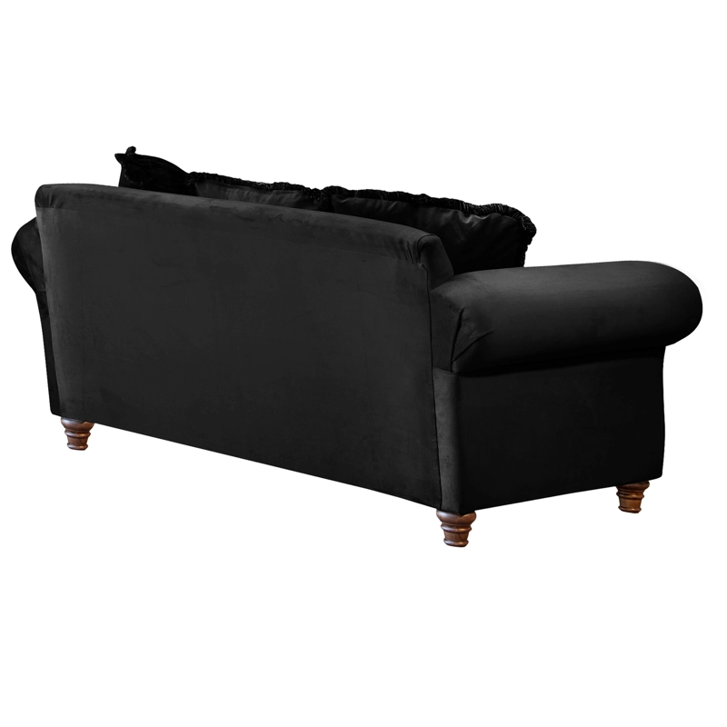 SOFA LATAM HOME RIMINI 3 CUERPOS NEGRO TELA VELVET - 3