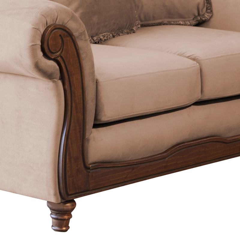 SOFA LATAM HOME RIMINI 2 CUERPOS BEIGE TELA VELVET - 4