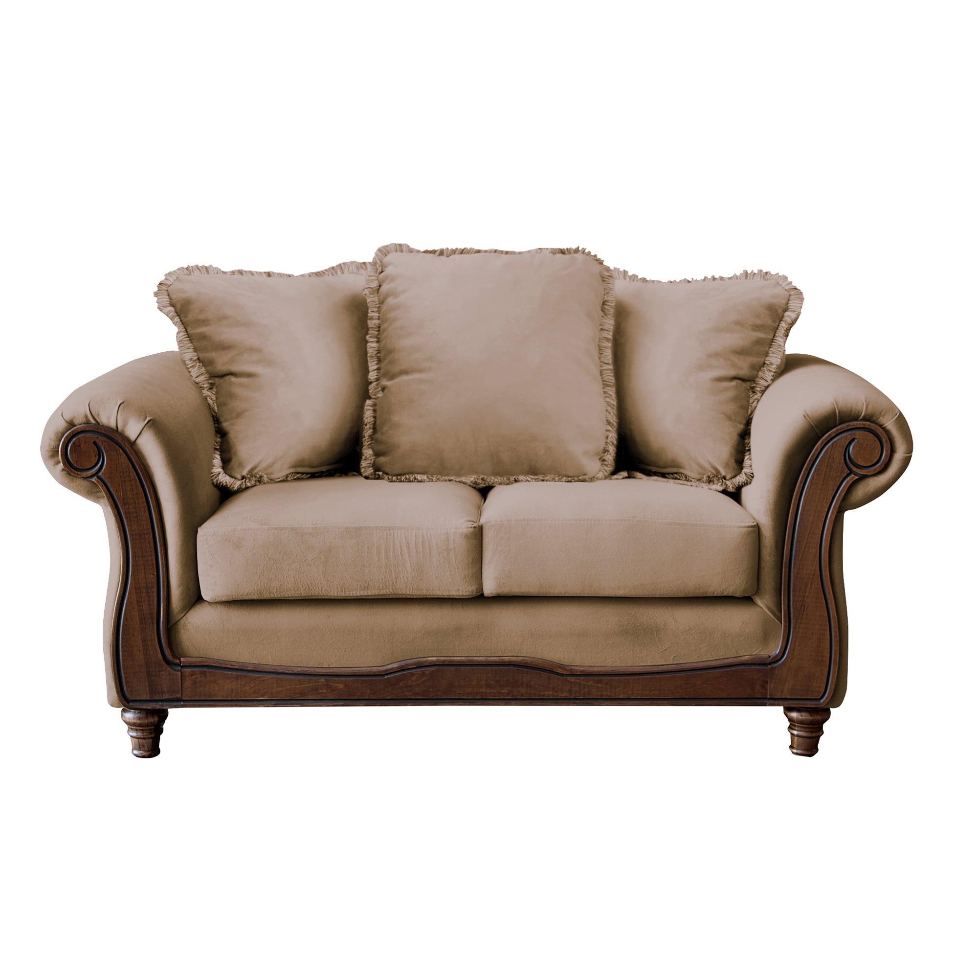 SOFA LATAM HOME RIMINI 2 CUERPOS BEIGE TELA VELVET - 6