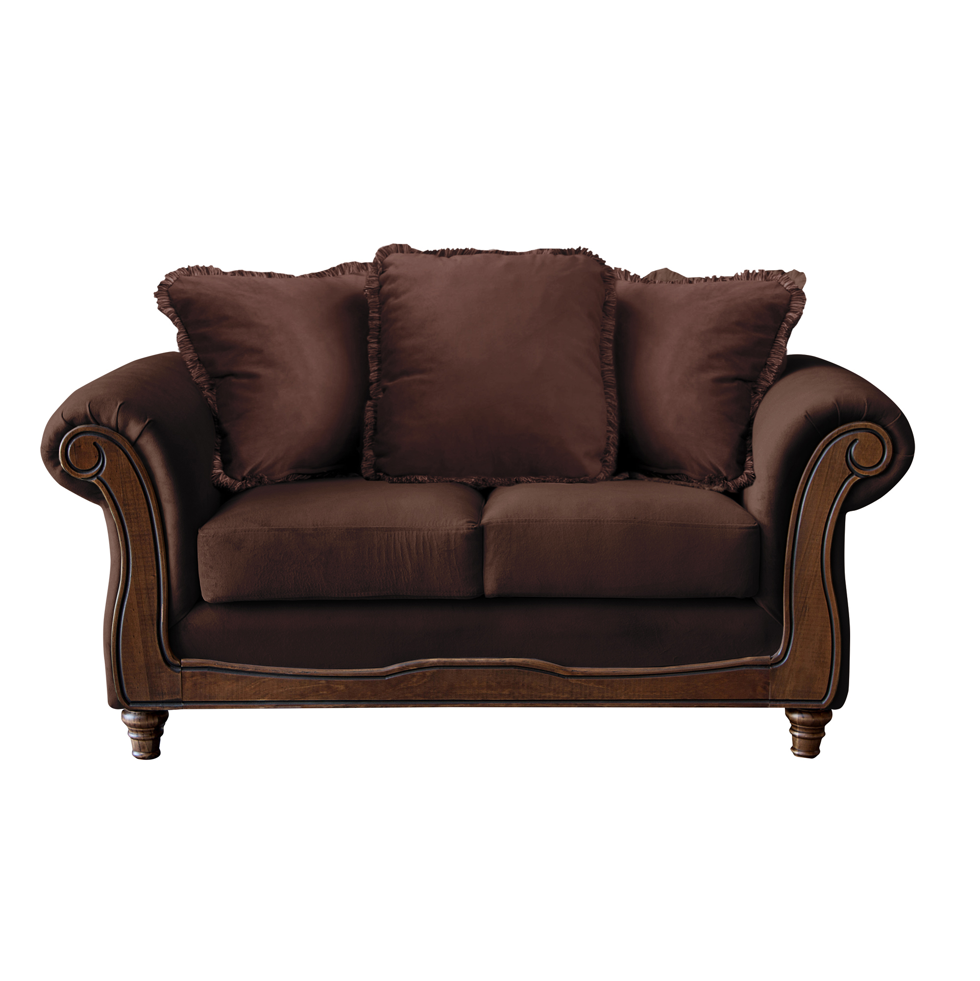 SOFA LATAM HOME RIMINI 2 CUERPOS CHOCOLATE TELA VELVET - 2