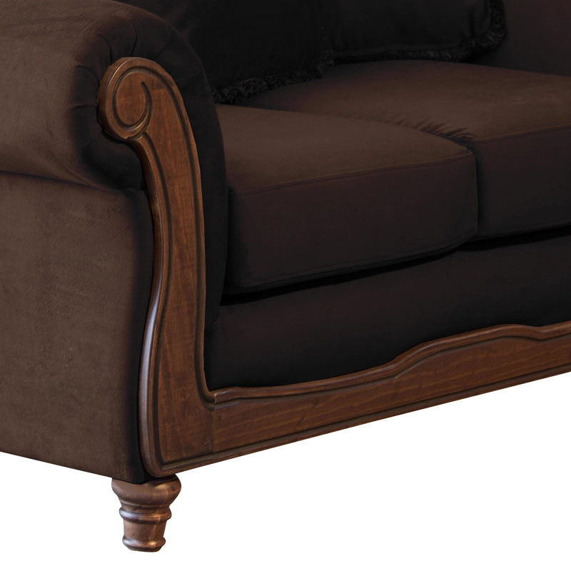 SOFA LATAM HOME RIMINI 2 CUERPOS CHOCOLATE TELA VELVET - 4