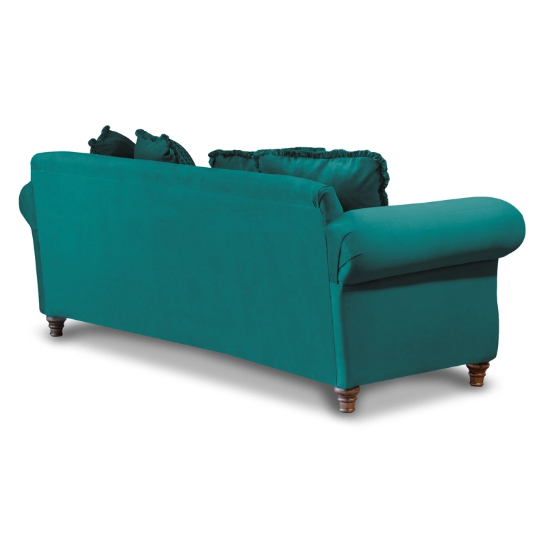 SOFA LATAM HOME RIMINI 3 CUERPOS TURQUESA TELA VELVET - 3