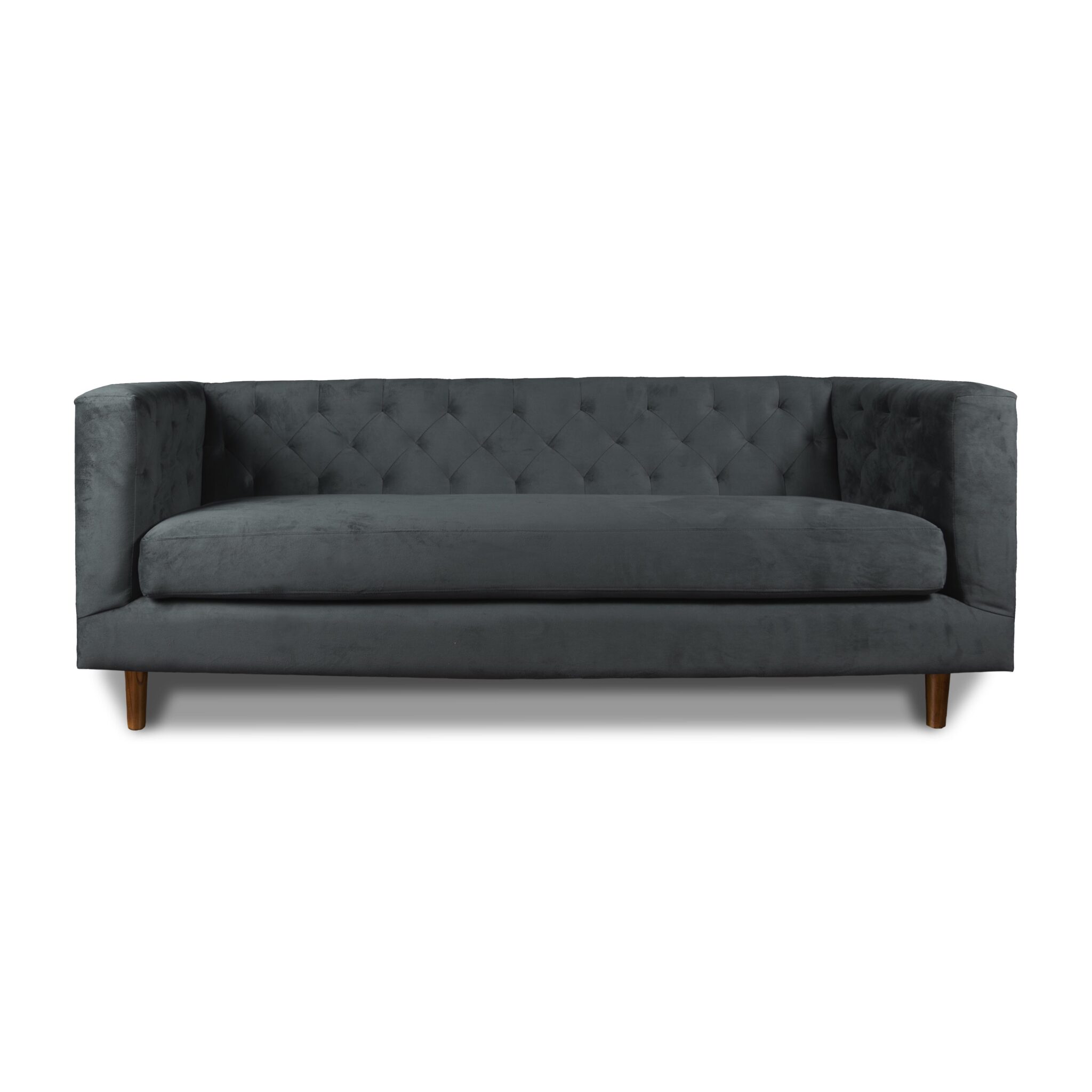 SOFA LATAM HOME BRESCIA 3 CUERPOS GRIS TELA VELVET VIVIAN - 1