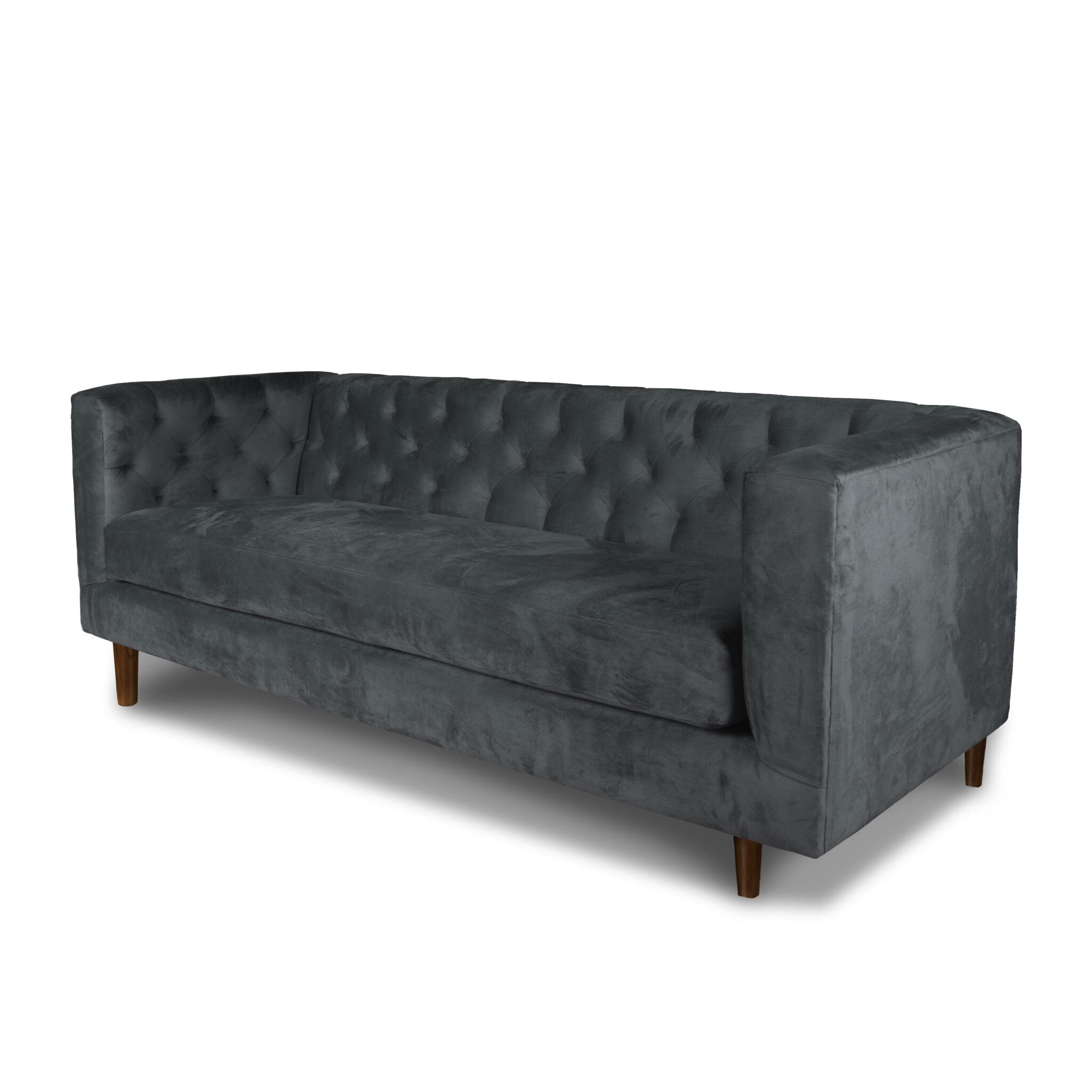 SOFA LATAM HOME BRESCIA 3 CUERPOS GRIS TELA VELVET VIVIAN - 2
