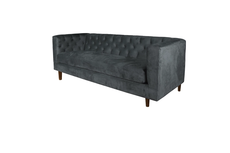SOFA LATAM HOME BRESCIA 3 CUERPOS GRIS TELA VELVET VIVIAN - 4