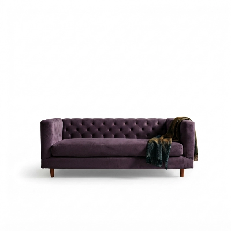 SOFA LATAM HOME BRESCIA 3 CUERPOS LILA TELA VELVET VIVIAN - 2