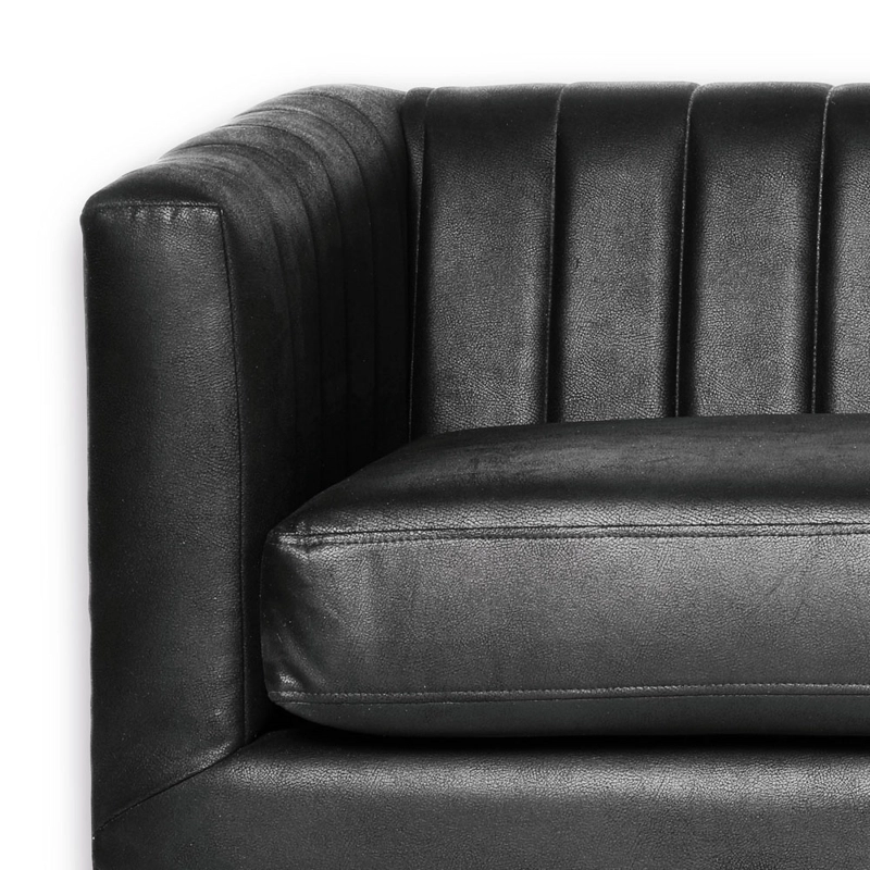 SOFA LATAM HOME BRESCIA 3 CUERPOS CUERO KENTUCKY NEGRO - 3