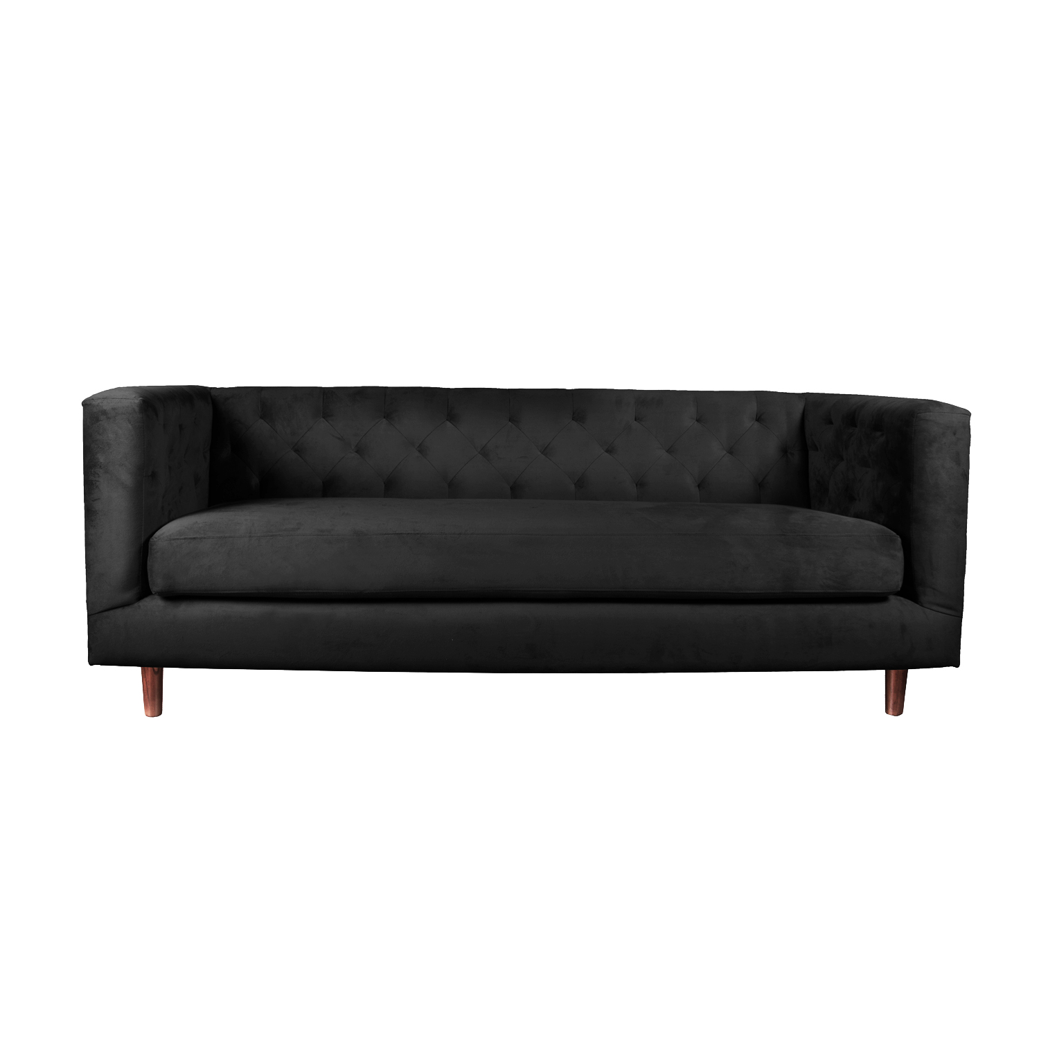 SOFA LATAM HOME BRESCIA 3 CUERPOS NEGRO TELA VELVET VIVIAN - 1