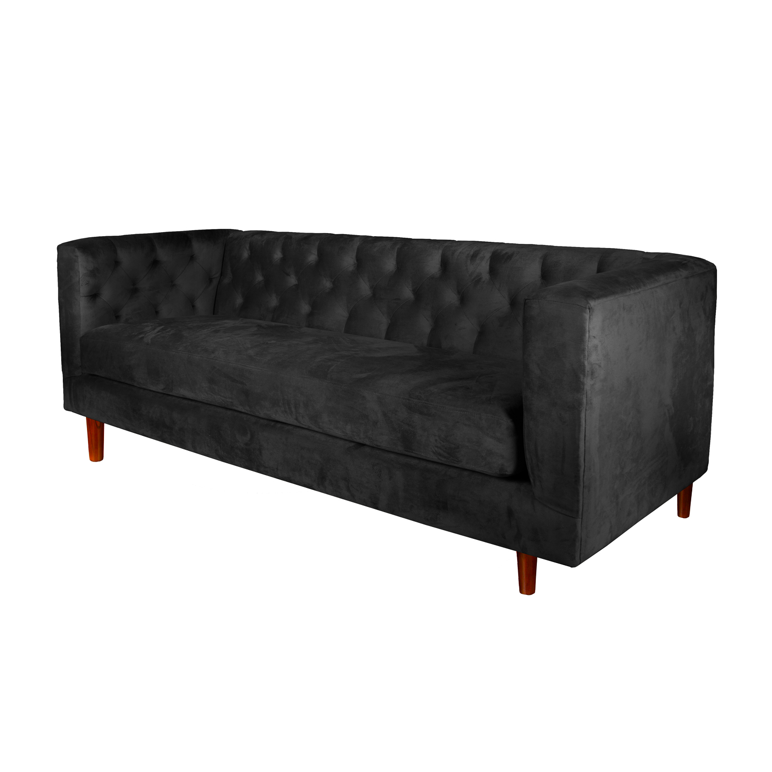 SOFA LATAM HOME BRESCIA 3 CUERPOS NEGRO TELA VELVET VIVIAN - 3