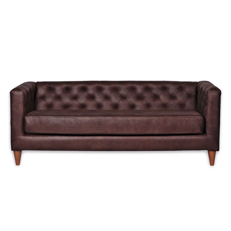 SOFA LATAM HOME BRESCIA 3 CUERPOS CUERO KENTUCKY CAFE MORO - 1