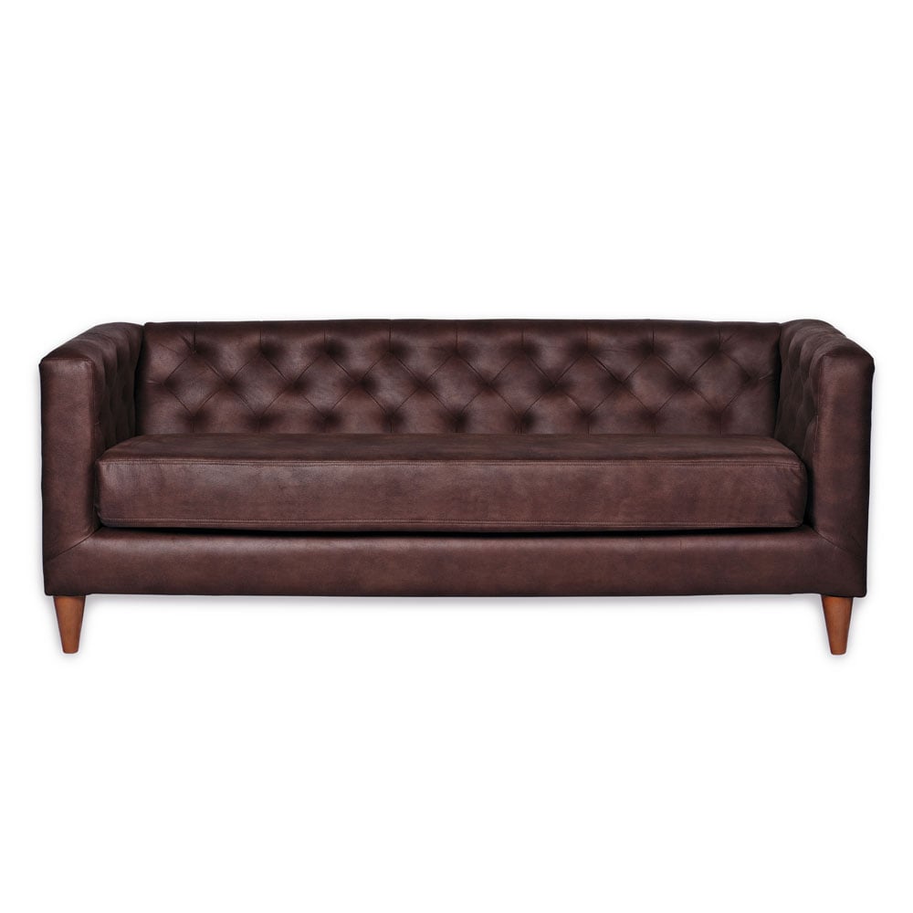 SOFA LATAM HOME BRESCIA 3 CUERPOS CUERO KENTUCKY CAFE MORO - 1