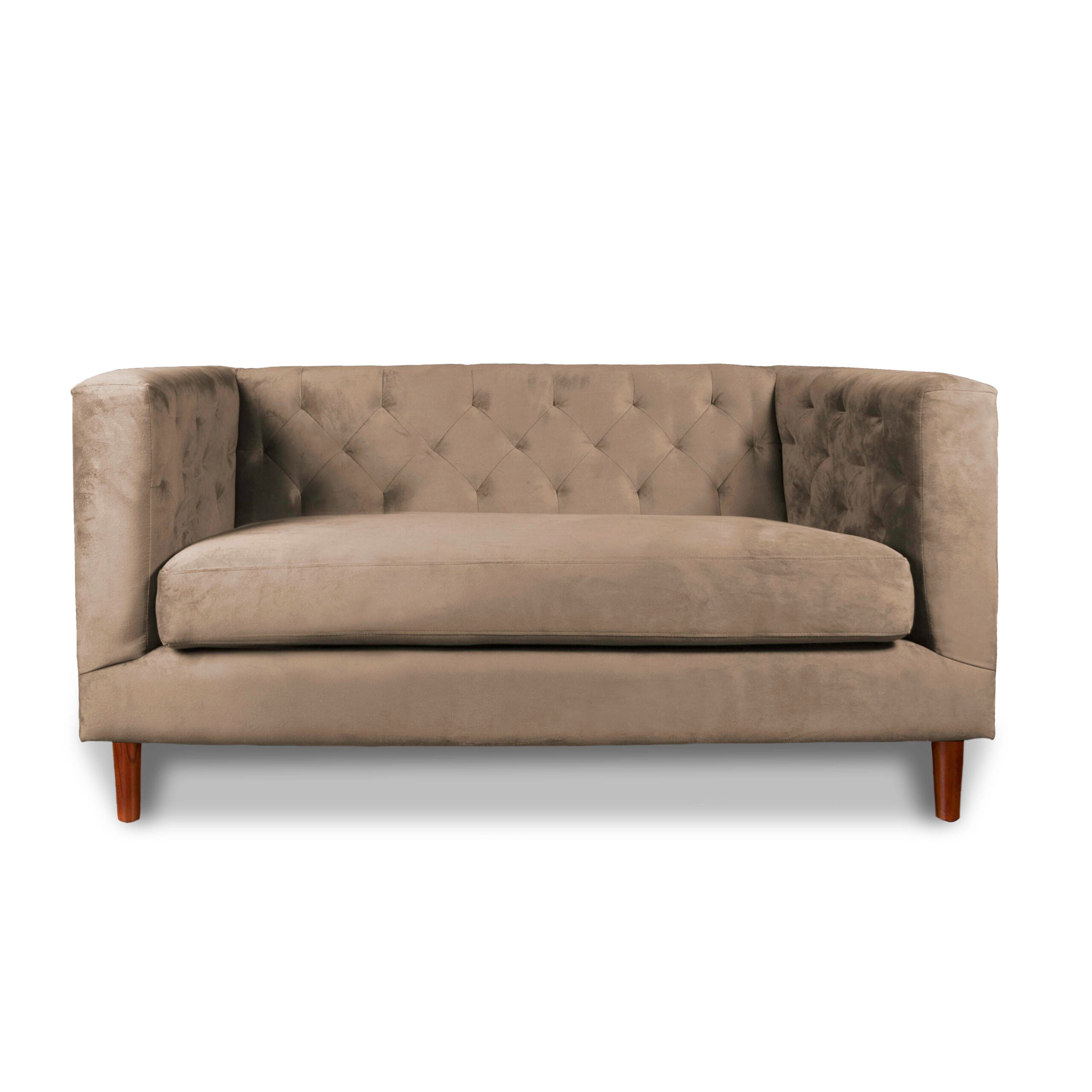 SOFA LATAM HOME BRESCIA 2 CUERPOS CAFÉ TELA VELVET VIVIAN - 1