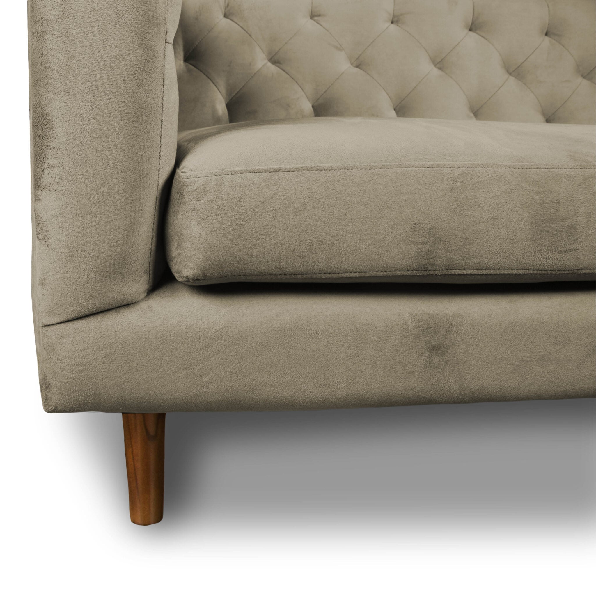 SOFA LATAM HOME BRESCIA 2 CUERPOS CAFÉ TELA VELVET VIVIAN - 2
