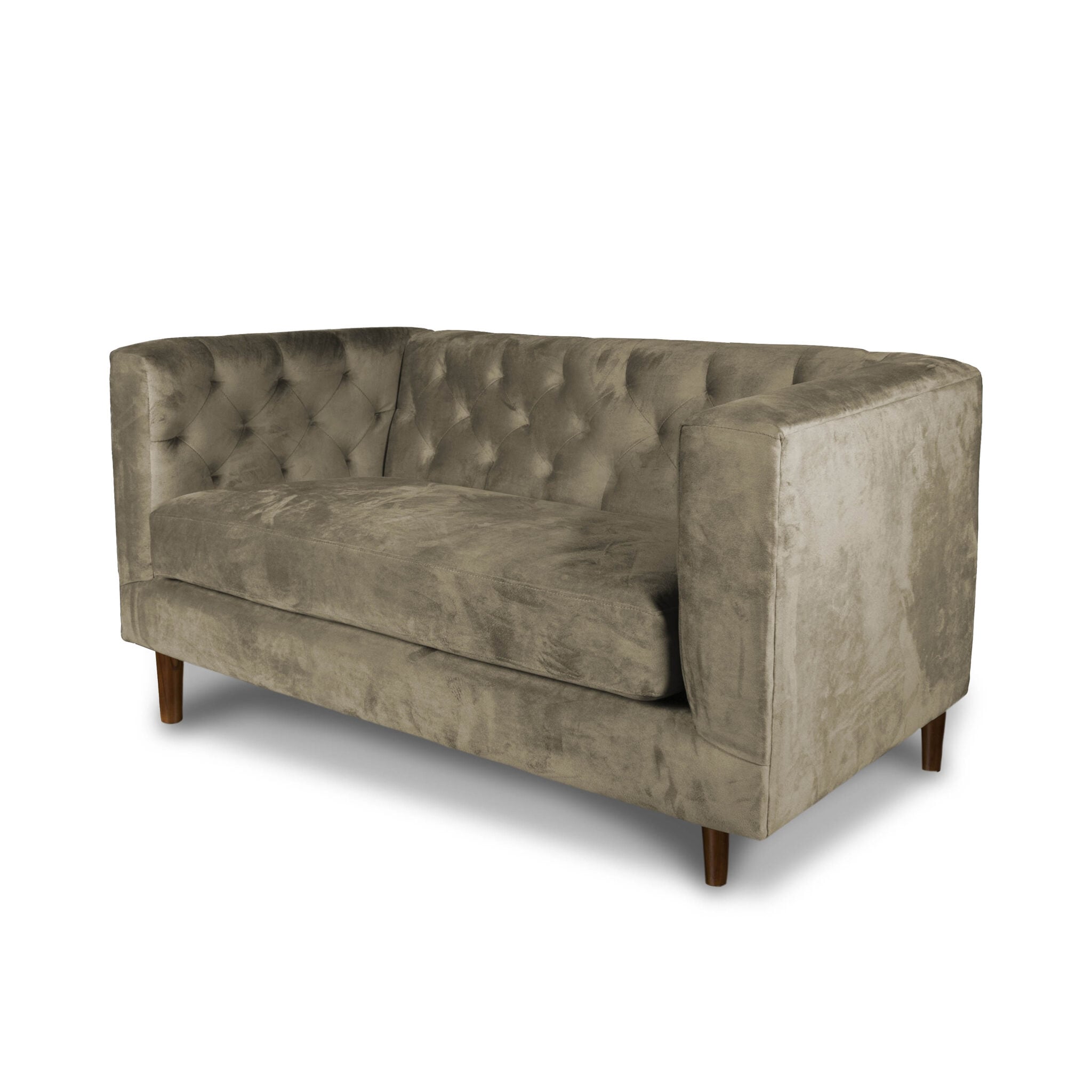 SOFA LATAM HOME BRESCIA 2 CUERPOS CAFÉ TELA VELVET VIVIAN - 3