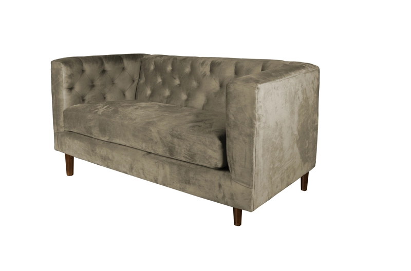 SOFA LATAM HOME BRESCIA 2 CUERPOS CAFÉ TELA VELVET VIVIAN - 4