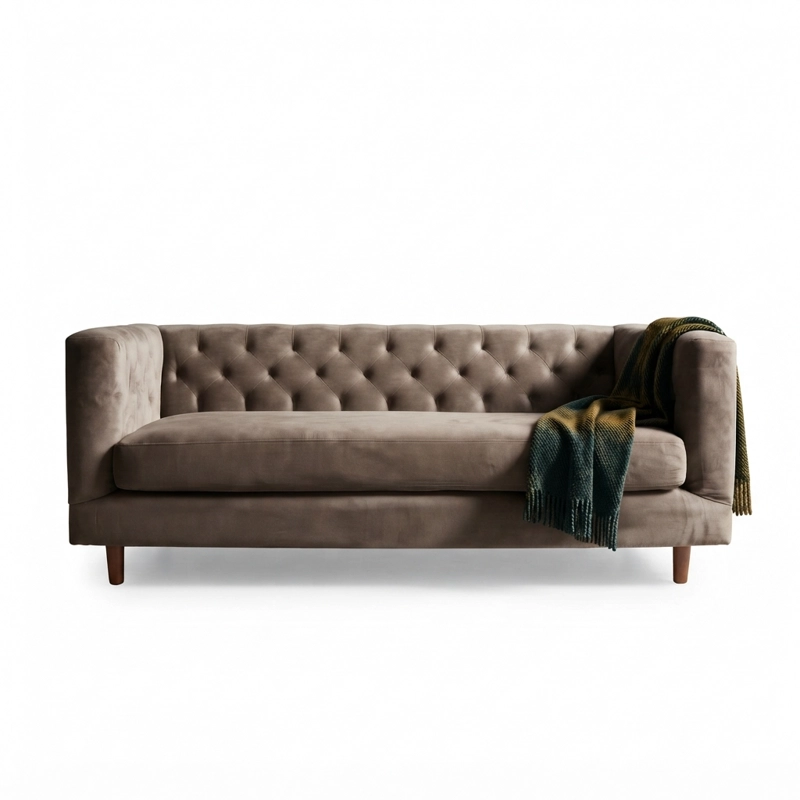 SOFA LATAM HOME BRESCIA 3 CUERPOS CAFÉ TELA VELVET VIVIAN - 2