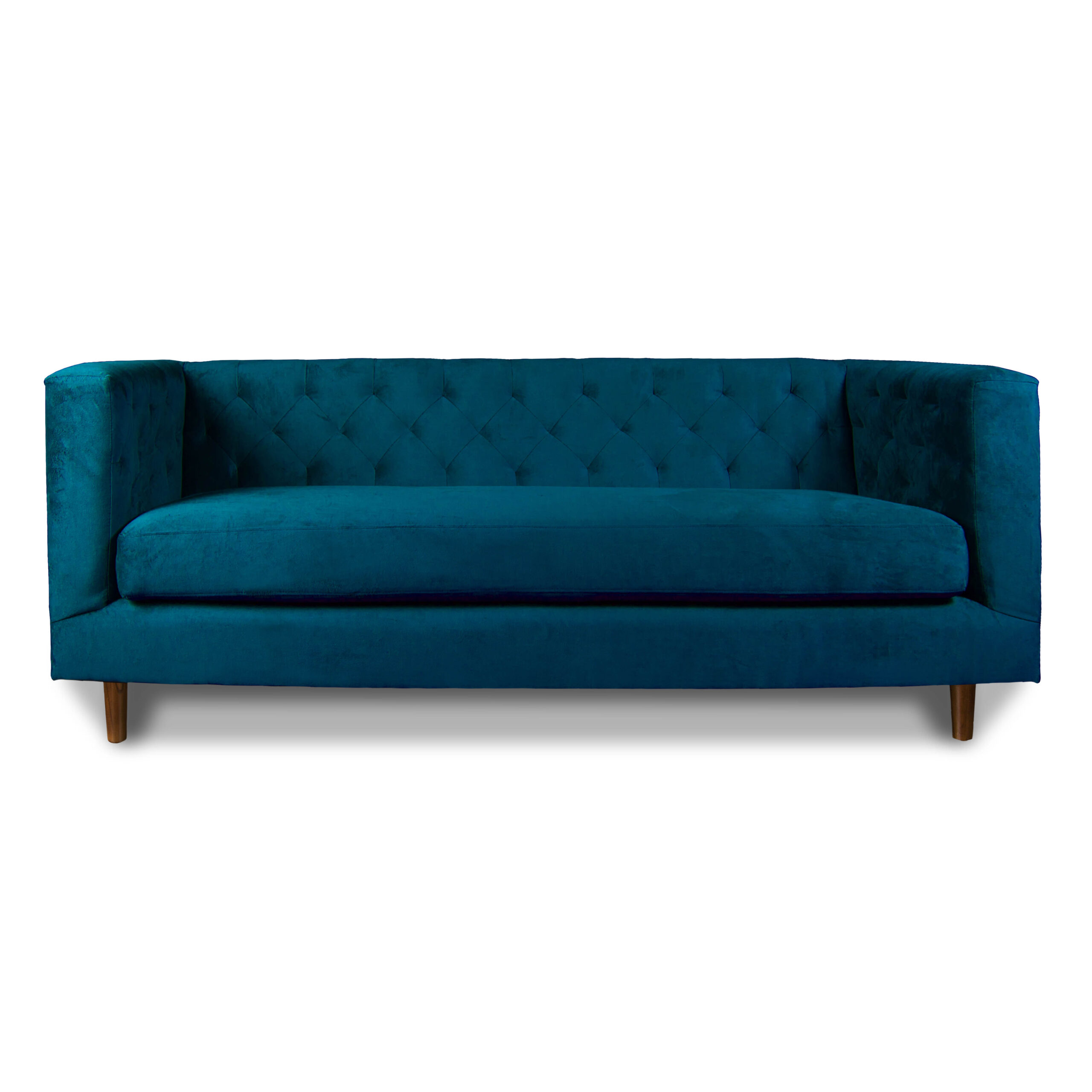 SOFA LATAM HOME BRESCIA 3 CUERPOS AZUL TELA VELVET VIVIAN - 1