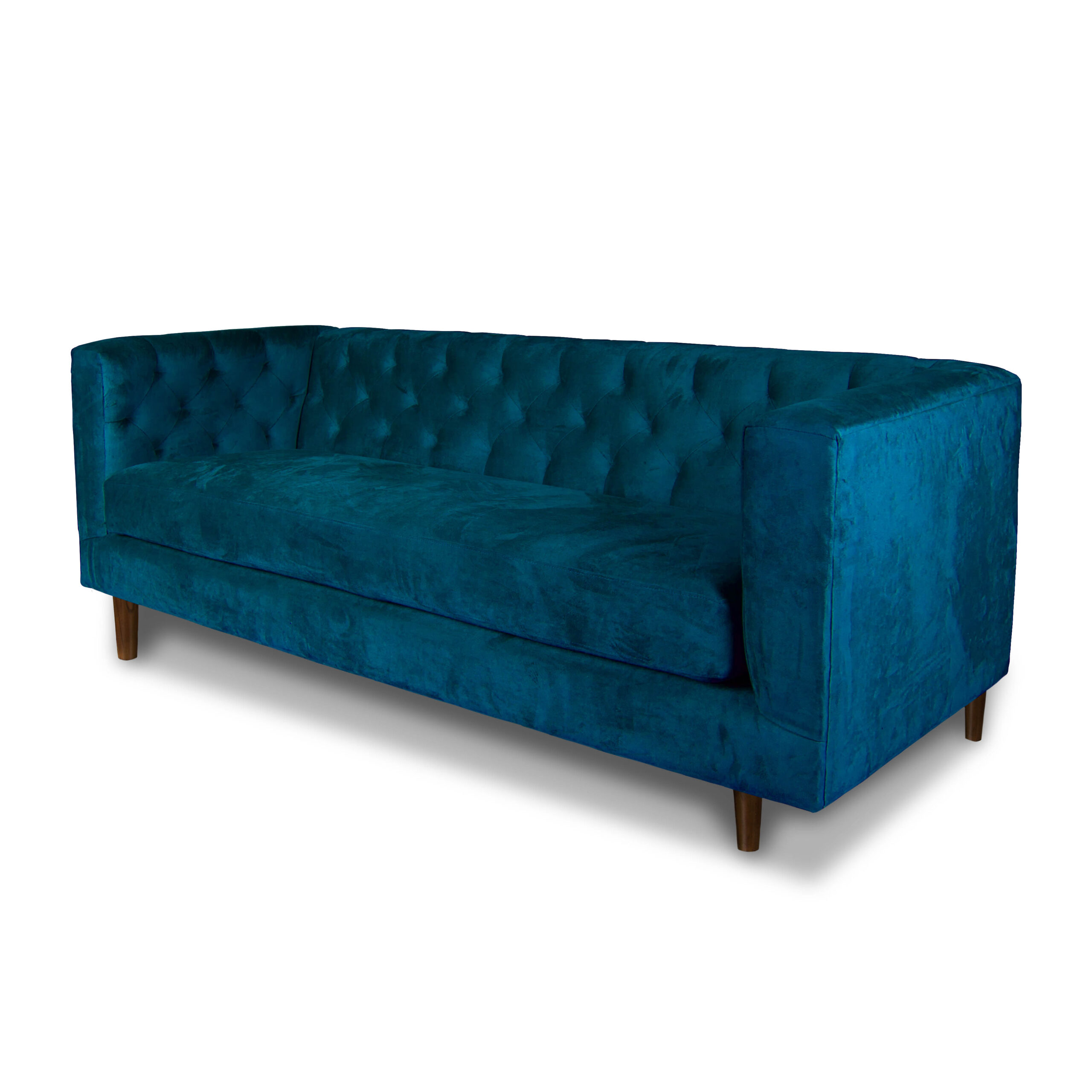 SOFA LATAM HOME BRESCIA 3 CUERPOS AZUL TELA VELVET VIVIAN - 2