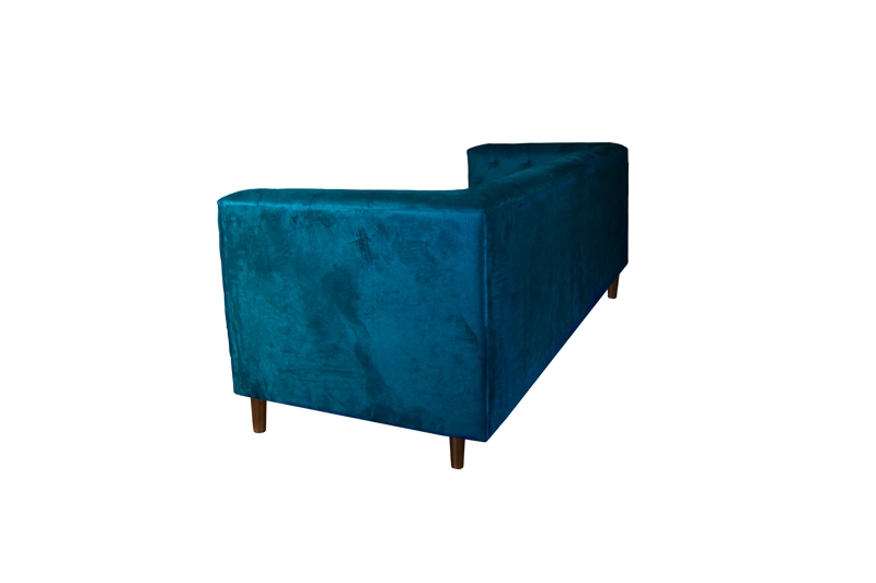 SOFA LATAM HOME BRESCIA 3 CUERPOS AZUL TELA VELVET VIVIAN - 5