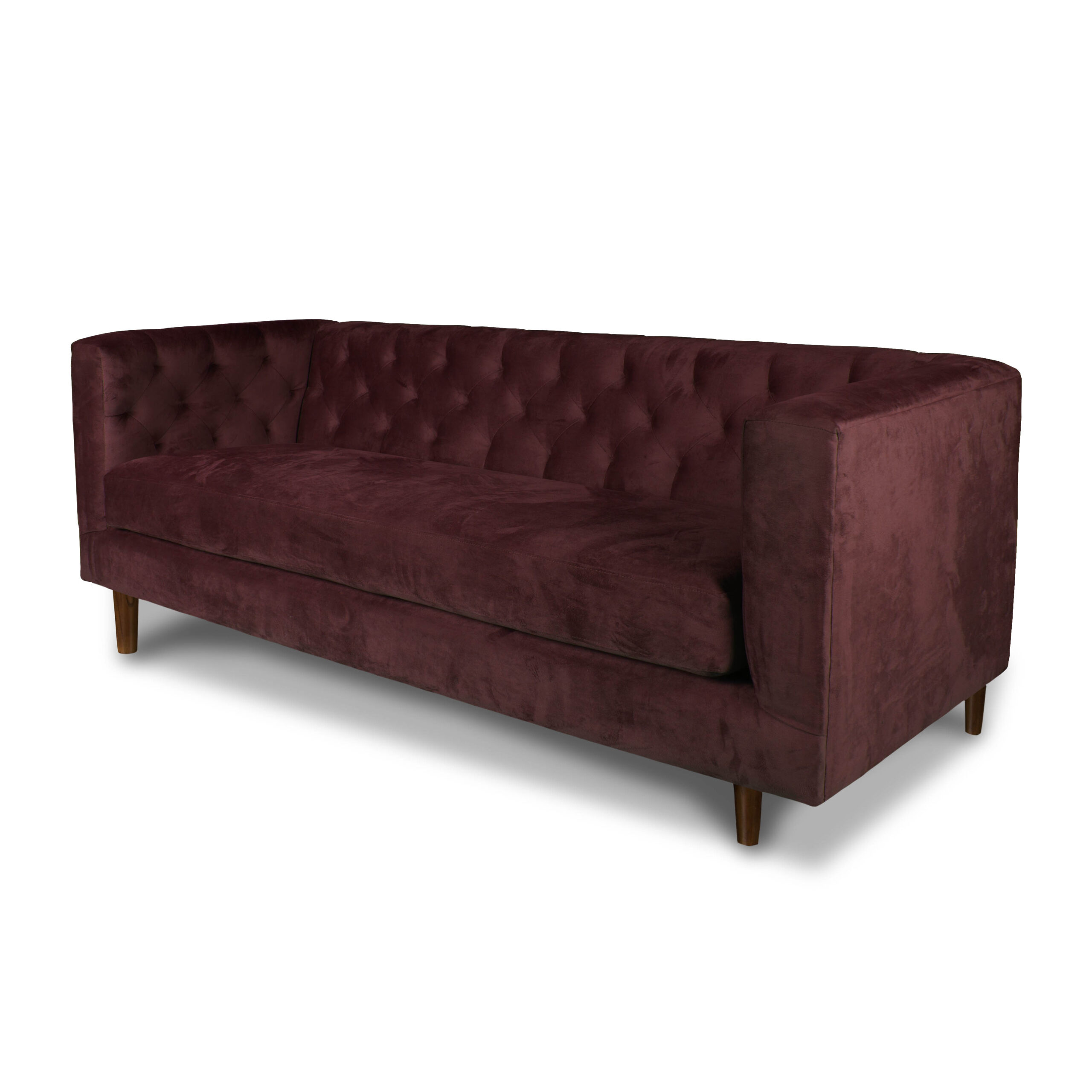 SOFA LATAM HOME BRESCIA 3 CUERPOS BURDEO TELA VELVET VIVIAN - 2