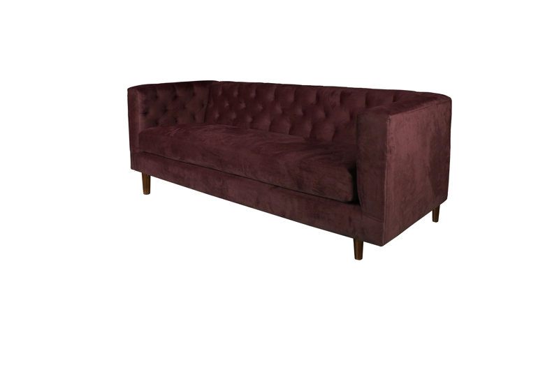 SOFA LATAM HOME BRESCIA 3 CUERPOS BURDEO TELA VELVET VIVIAN - 4