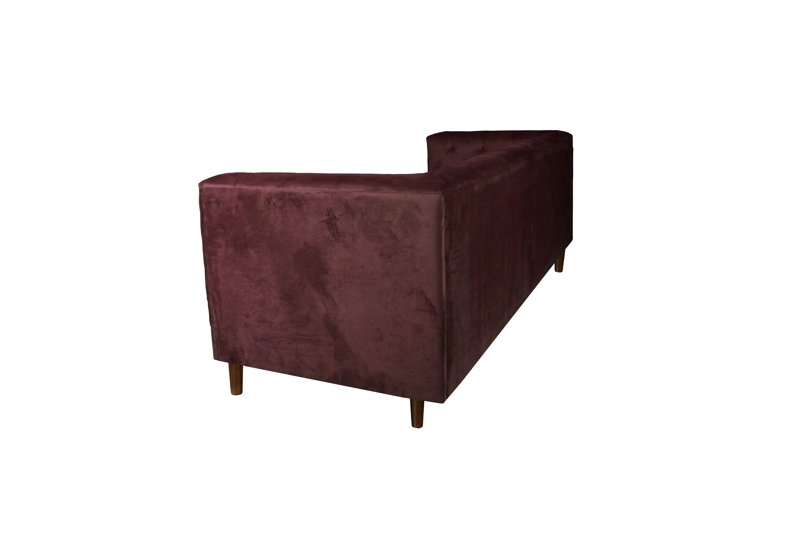 SOFA LATAM HOME BRESCIA 3 CUERPOS BURDEO TELA VELVET VIVIAN - 5