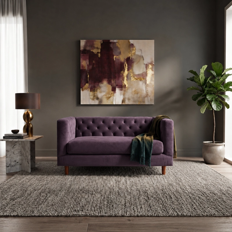 SOFA LATAM HOME BRESCIA 2 CUERPOS LILA TELA VELVET VIVIAN - 1