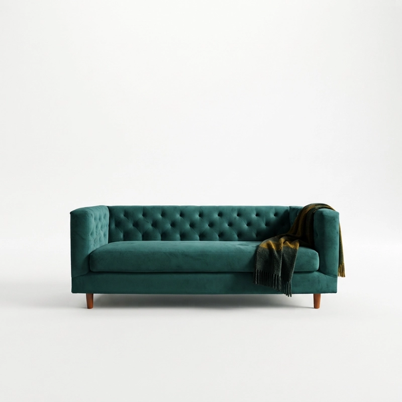 SOFA LATAM HOME BRESCIA 3 CUERPOS VERDE TELA VELVET VIVIAN - 2