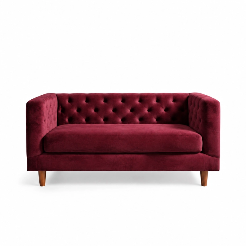 SOFA LATAM HOME BRESCIA 2 CUERPOS BURDEO TELA VELVET VIVIAN - 2