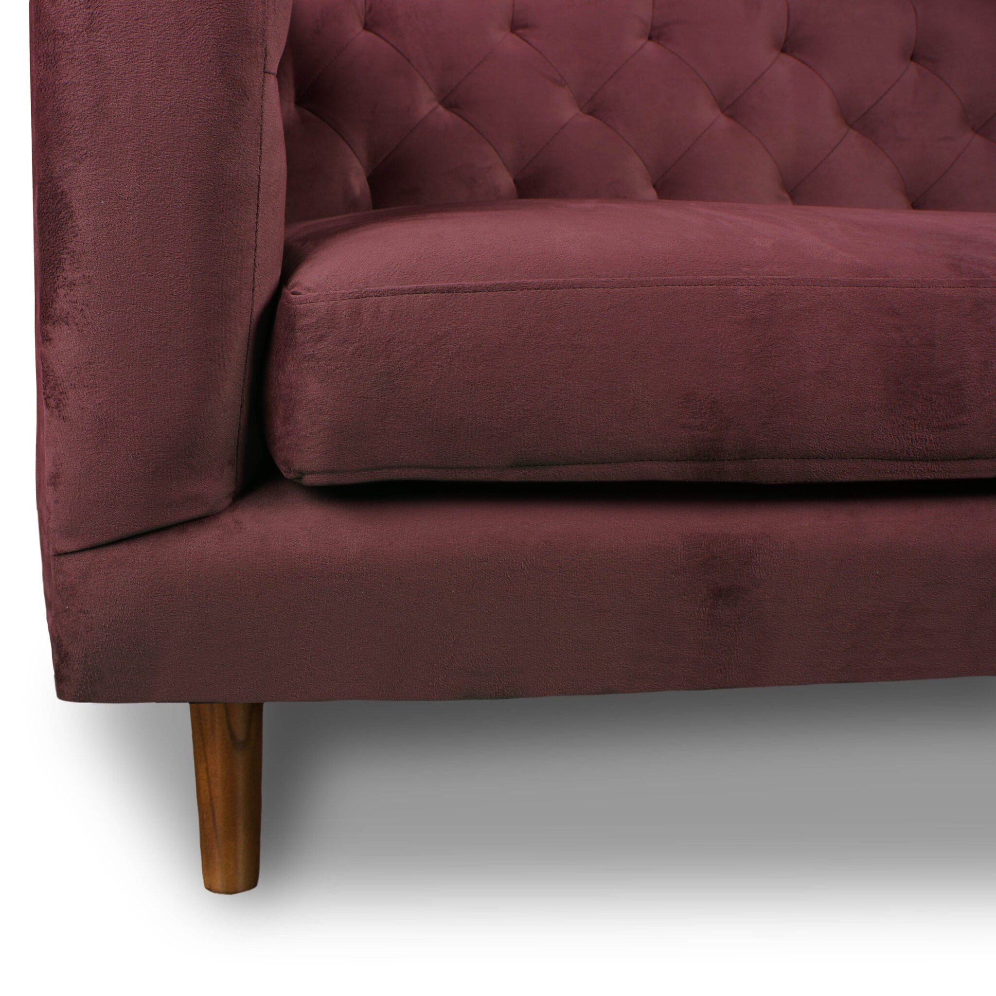 SOFA LATAM HOME BRESCIA 2 CUERPOS BURDEO TELA VELVET VIVIAN - 2