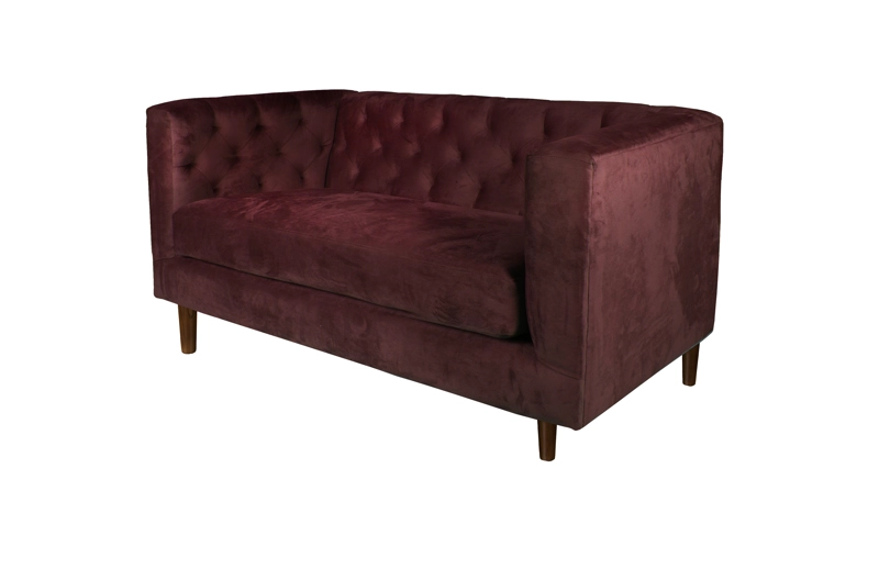 SOFA LATAM HOME BRESCIA 2 CUERPOS BURDEO TELA VELVET VIVIAN - 4