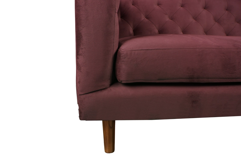 SOFA LATAM HOME BRESCIA 2 CUERPOS BURDEO TELA VELVET VIVIAN - 5