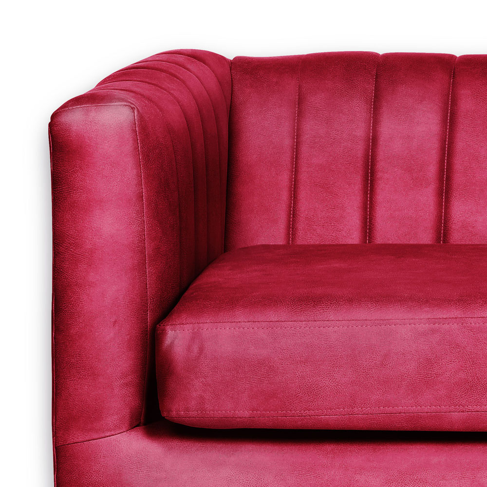 SOFA LATAM HOME BRESCIA 3 CUERPOS CUERO KENTUCKY ROJO - 2