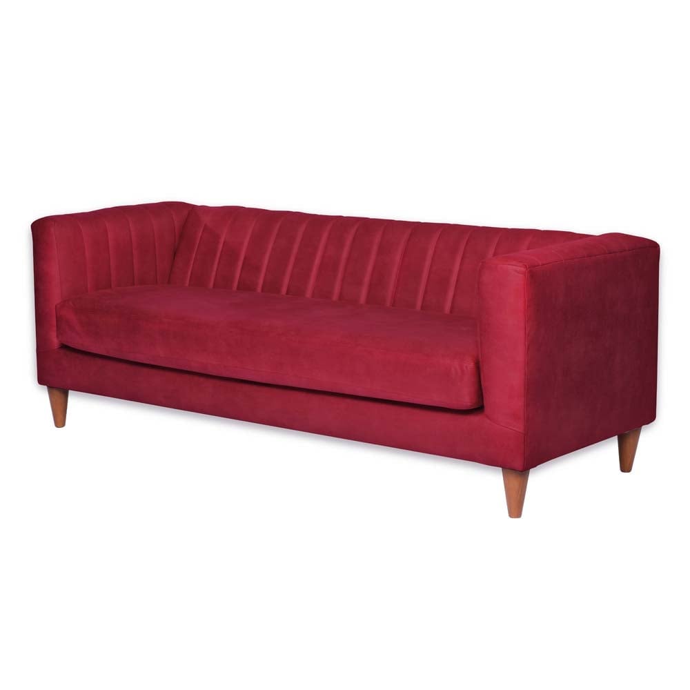 SOFA LATAM HOME BRESCIA 3 CUERPOS CUERO KENTUCKY ROJO - 3