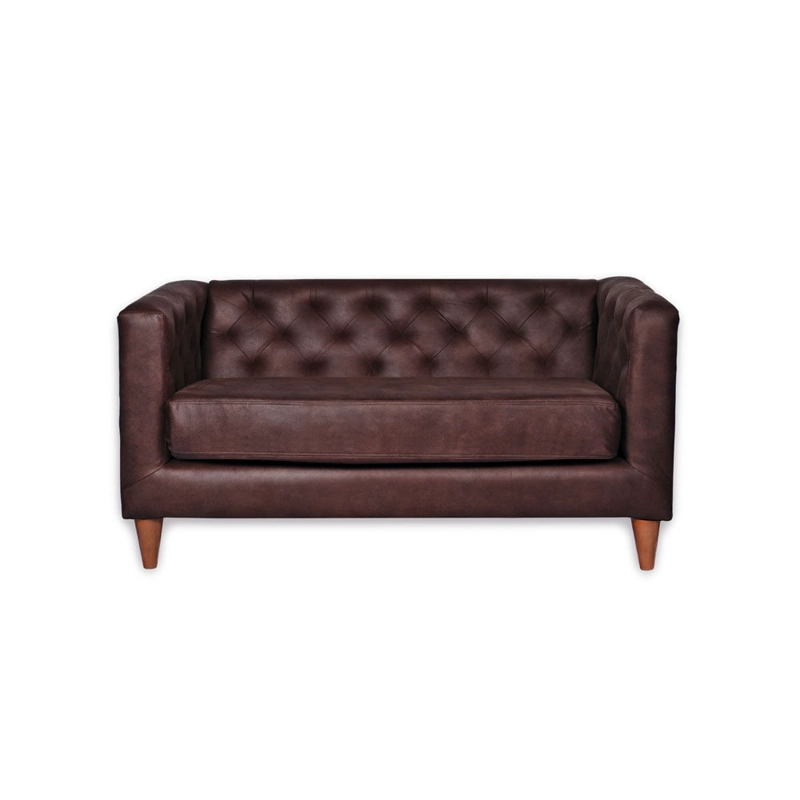 SOFA LATAM HOME BRESCIA 2 CUERPOS CUERO KENTUCKY CAFE MORO - 1
